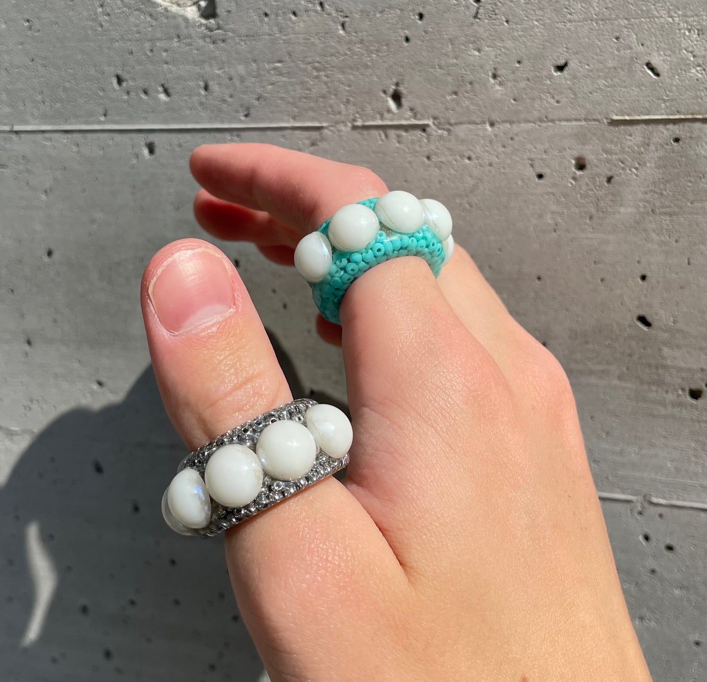 Pearl blue and Pearl sliver set