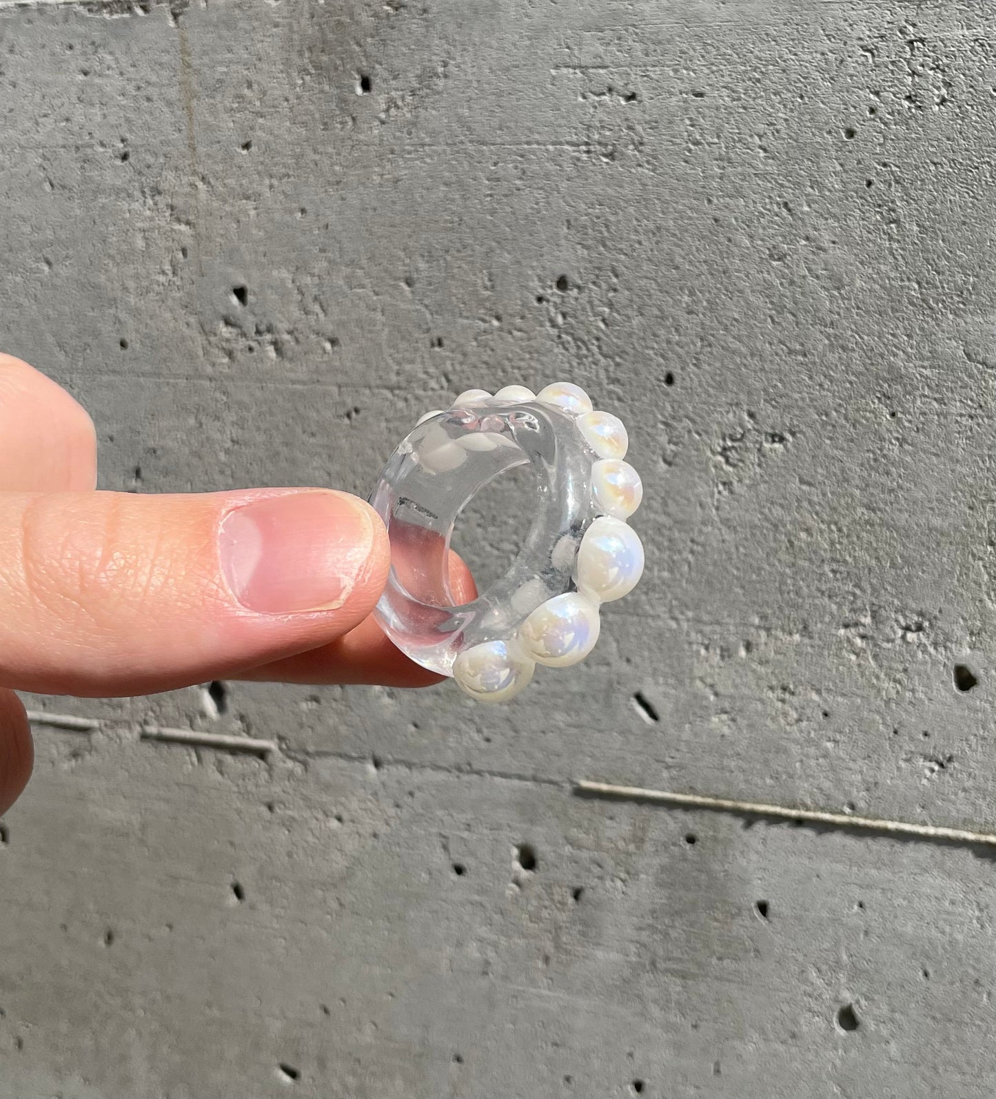 Pearl clear ring
