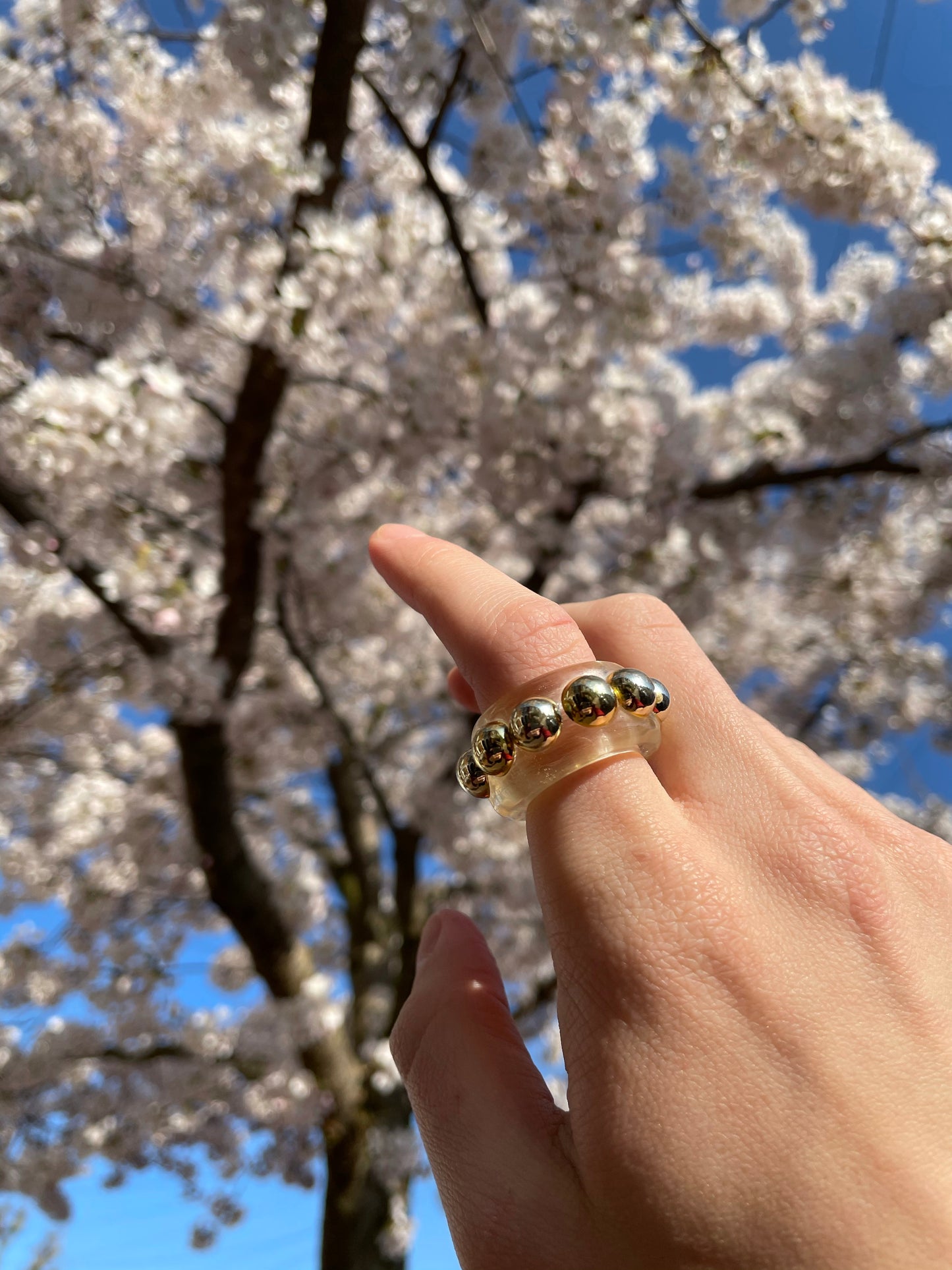 Gold bead ring
