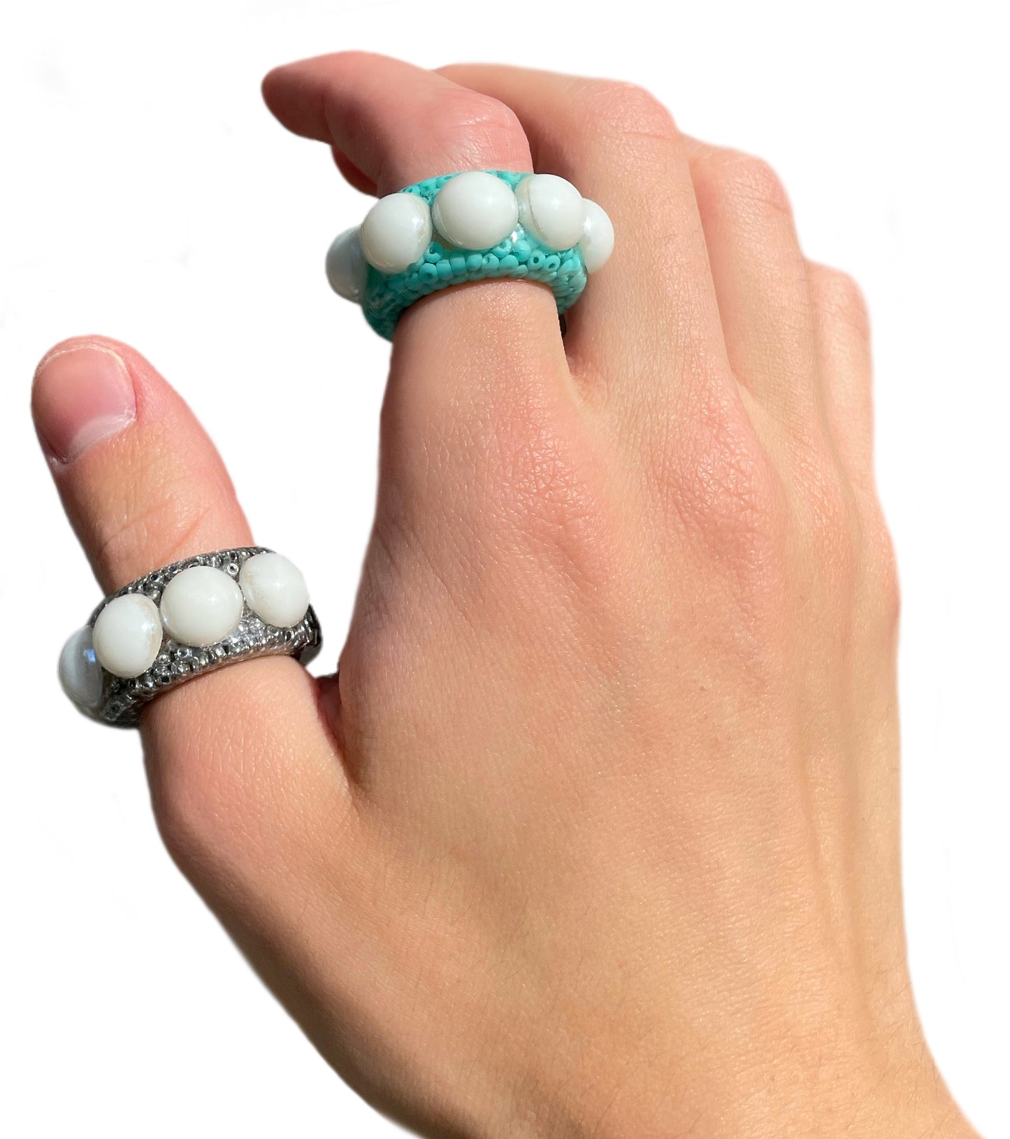 Pearl blue and Pearl sliver set