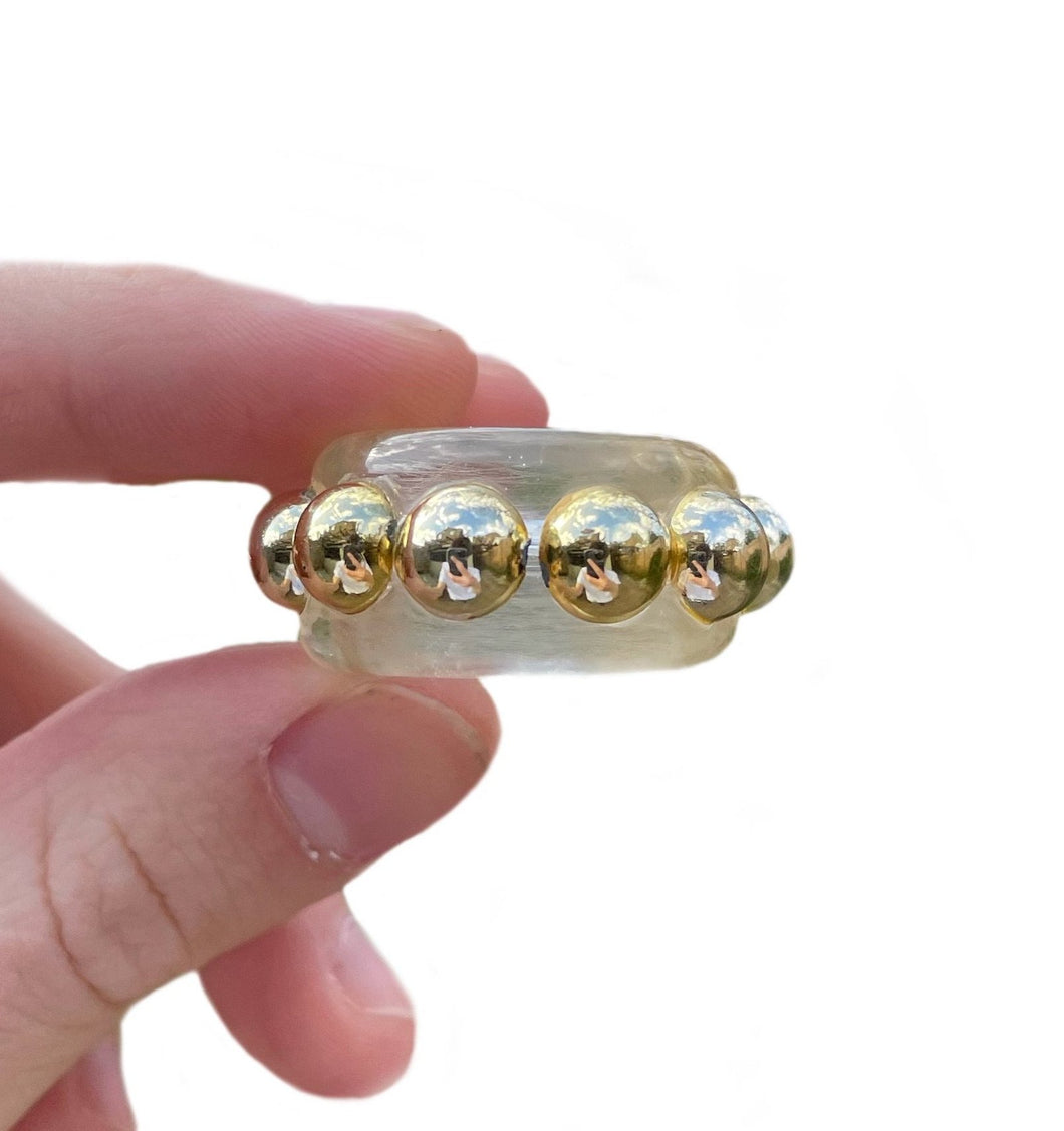 Gold bead ring