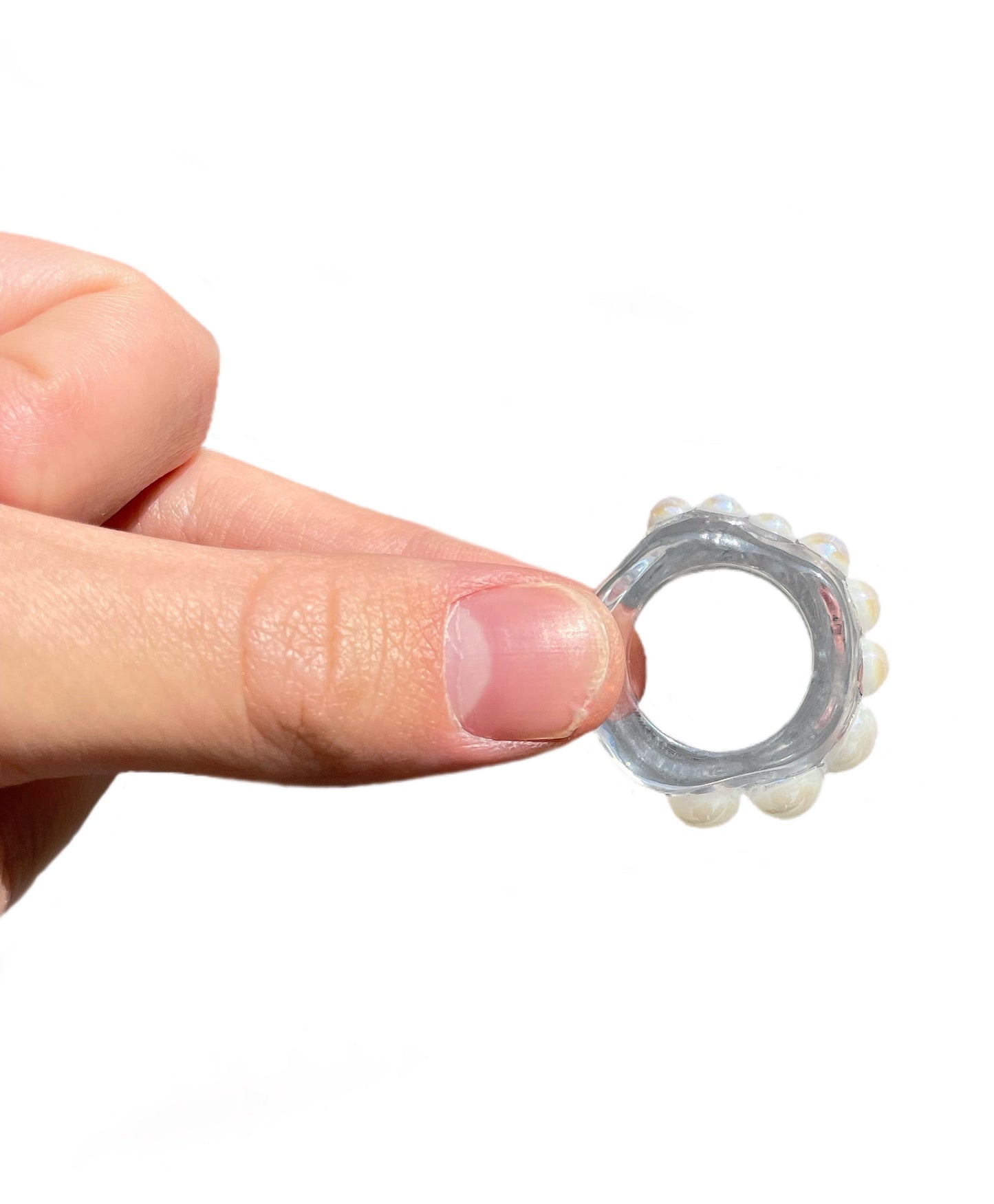 Pearl clear bubble and Pearl clear ring set