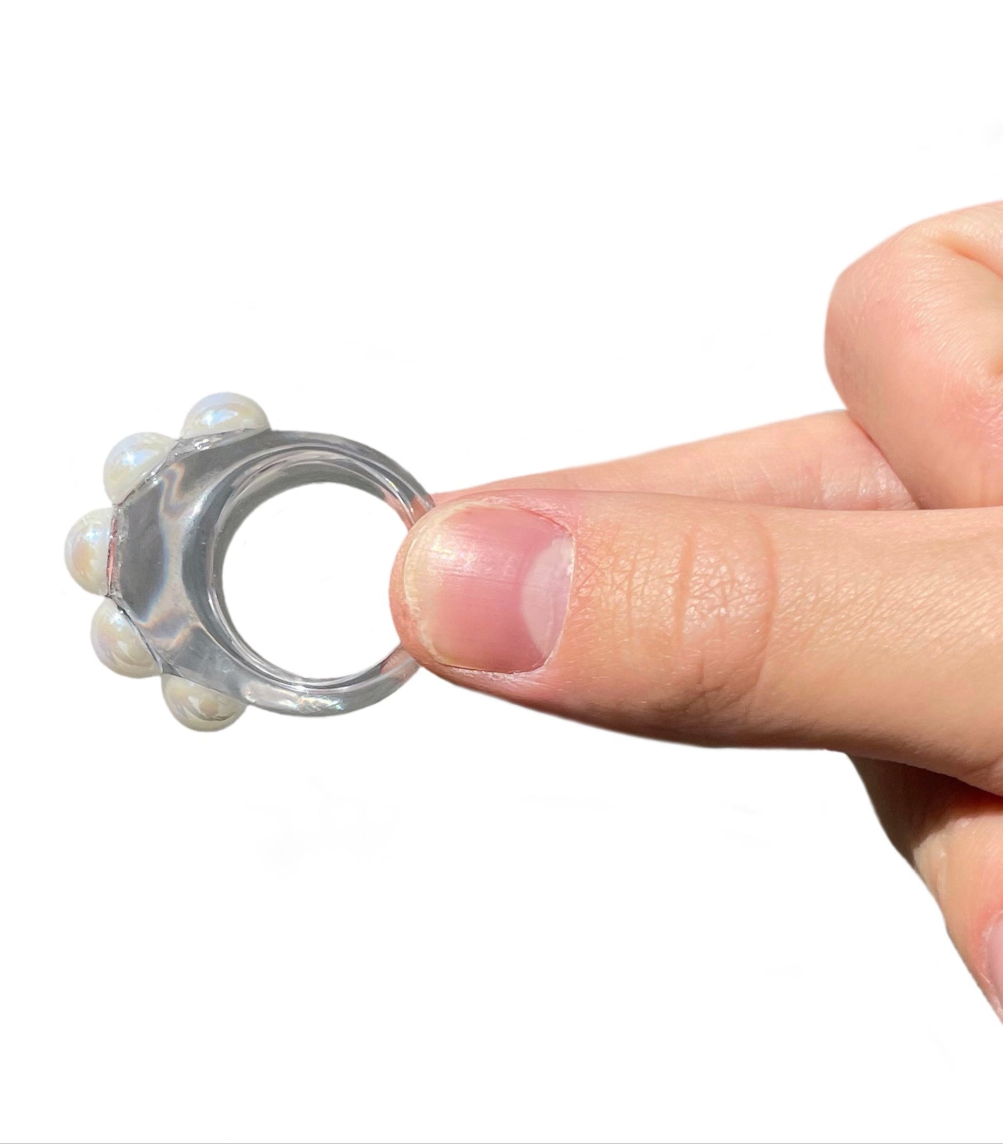Pearl clear bubble and Pearl clear ring set