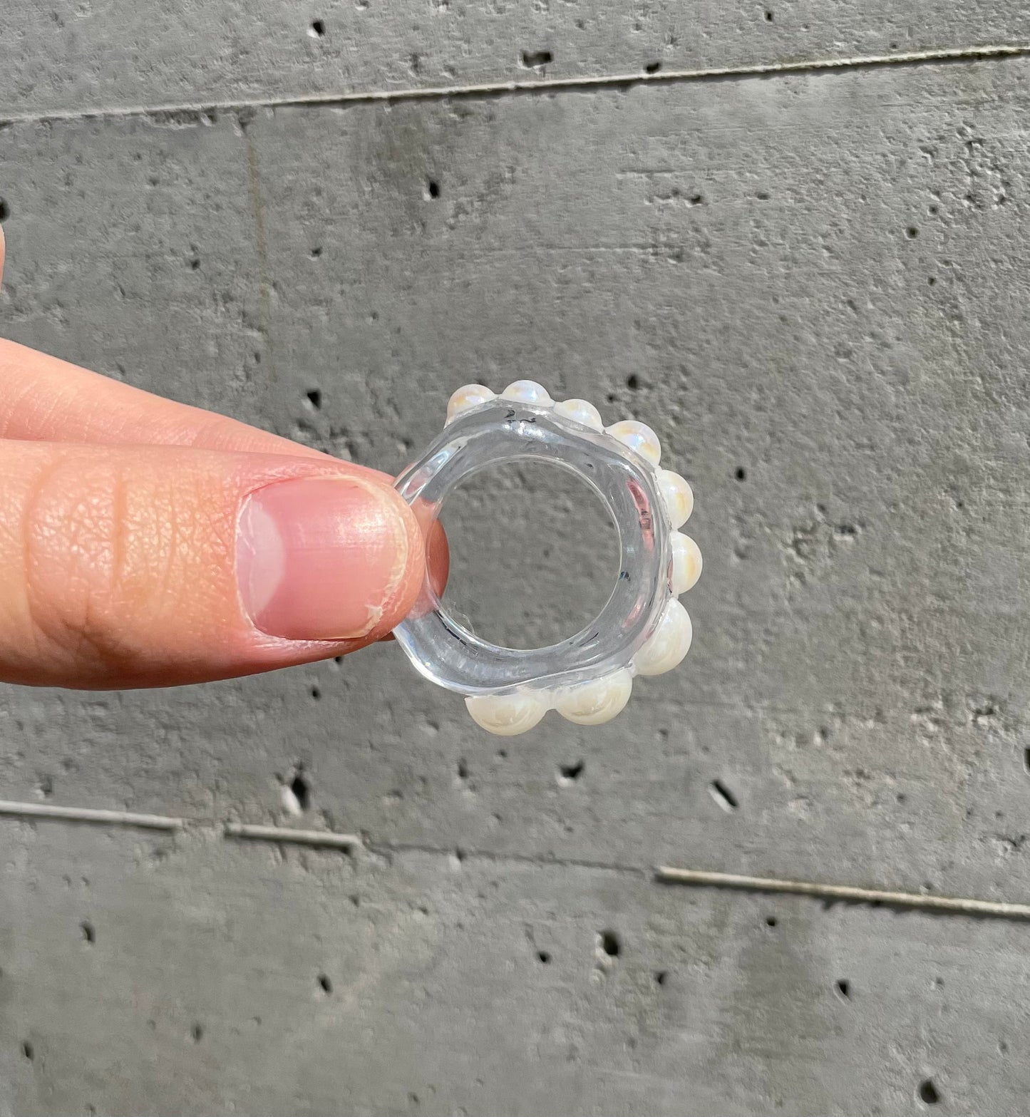 Pearl clear ring
