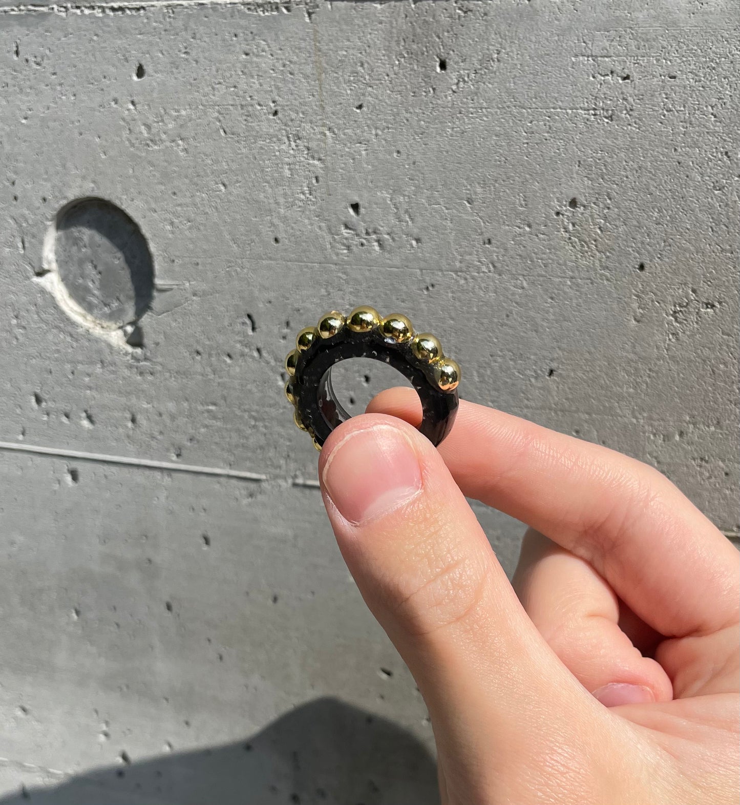 Cream and black mini ring duo