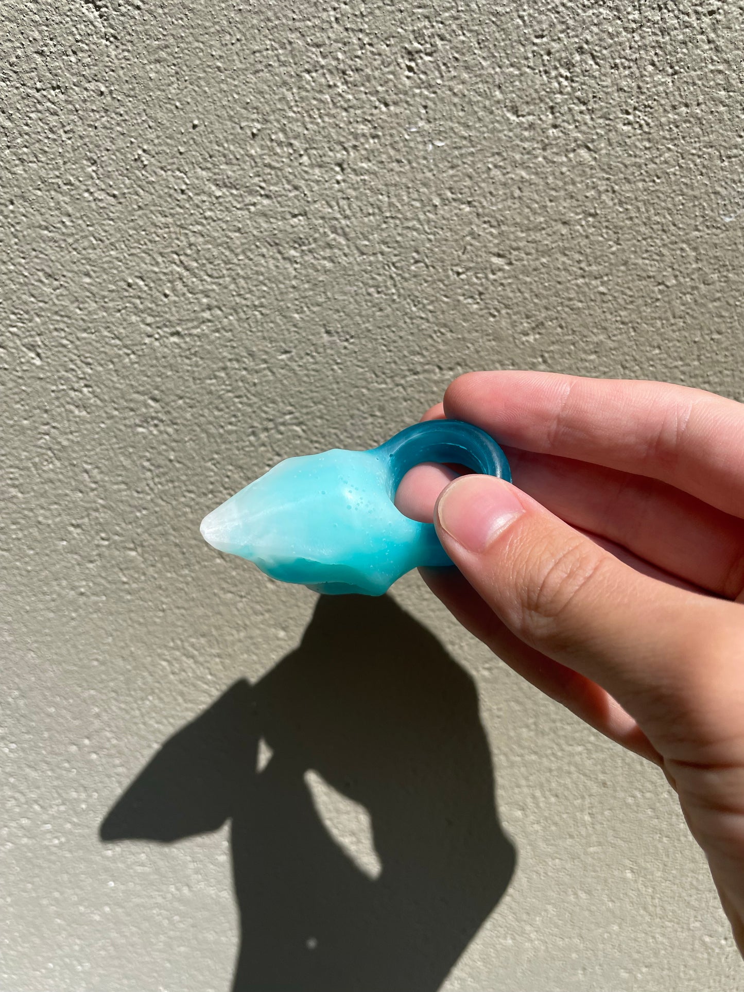 Milky blue Shark head ring