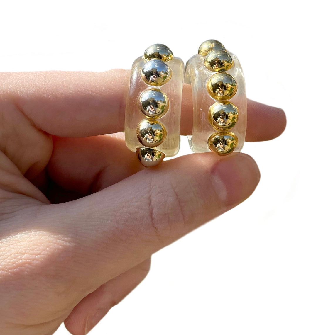 Gold bead rings set