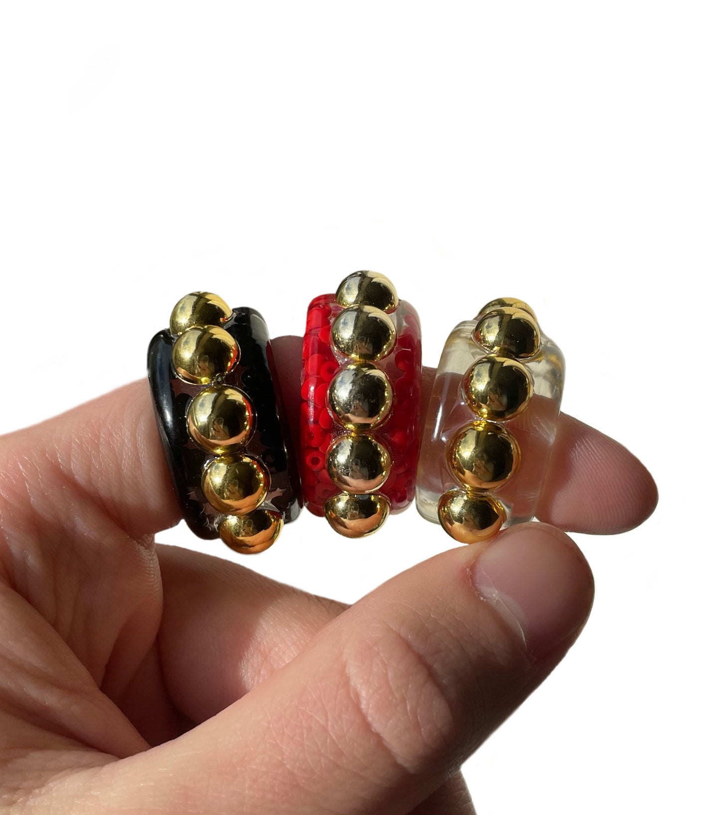 Gold bead trio set