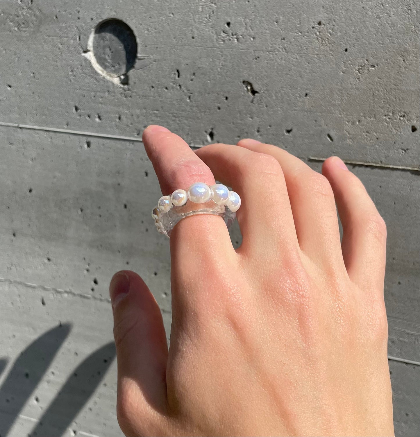 Pearl clear ring