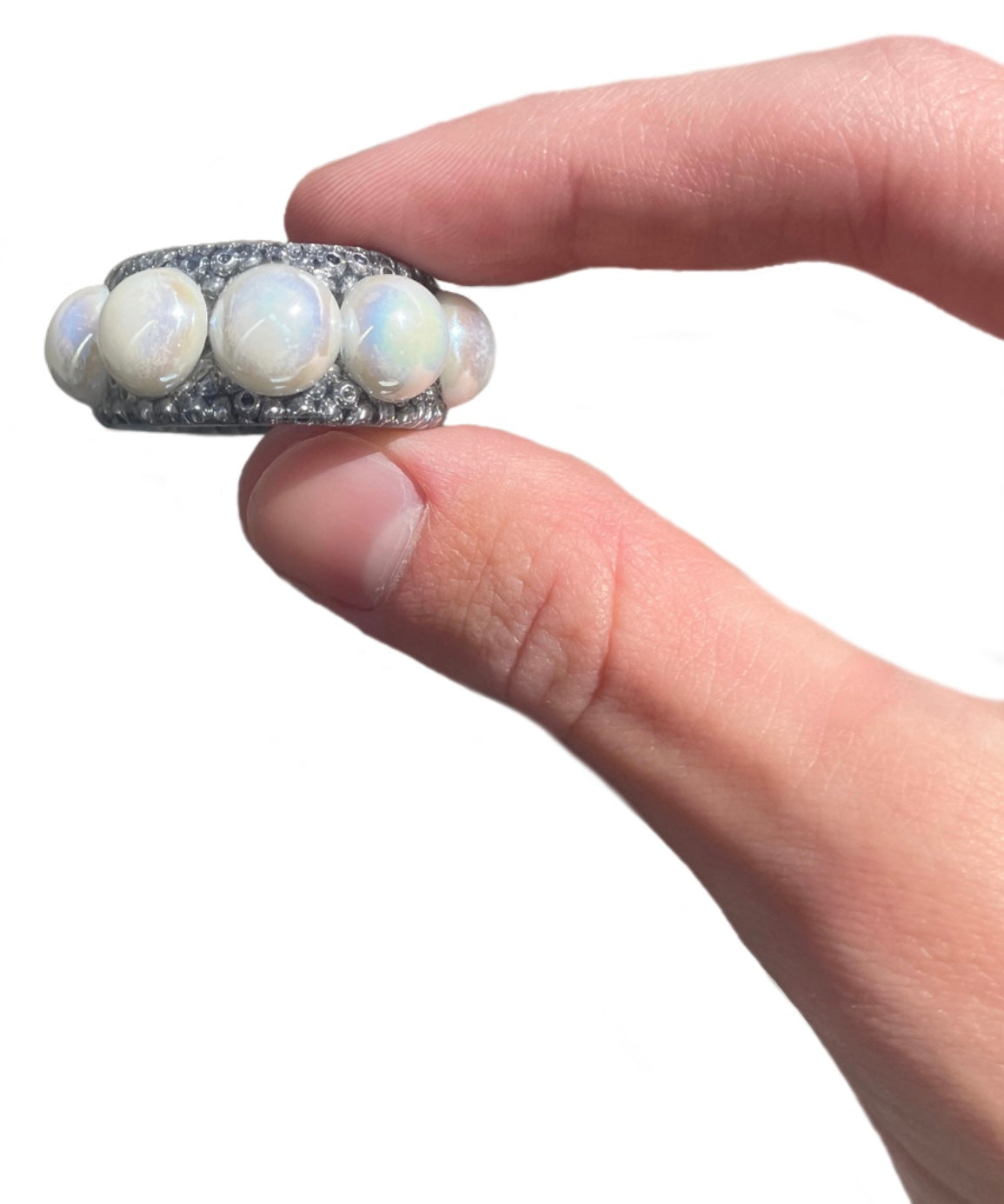 Pearl silver ring