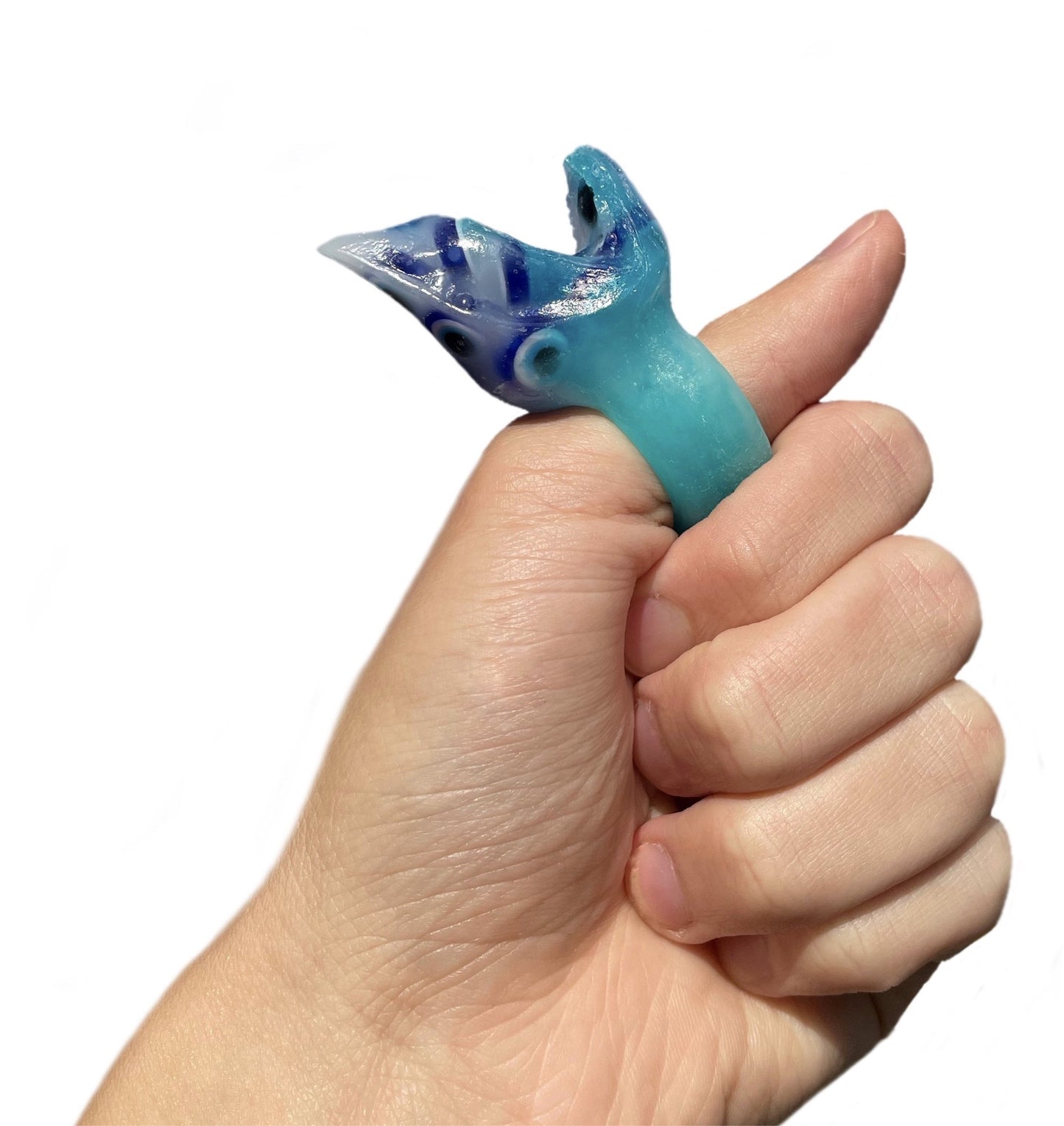 Evil eye Shark head ring