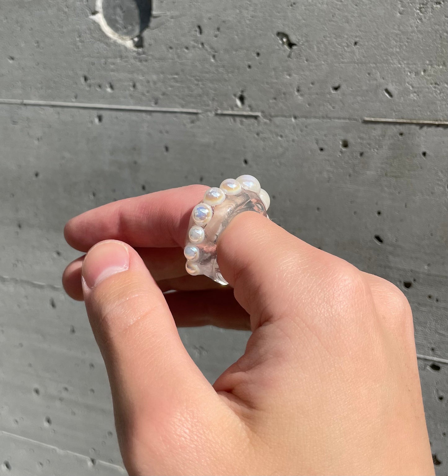Pearl clear ring