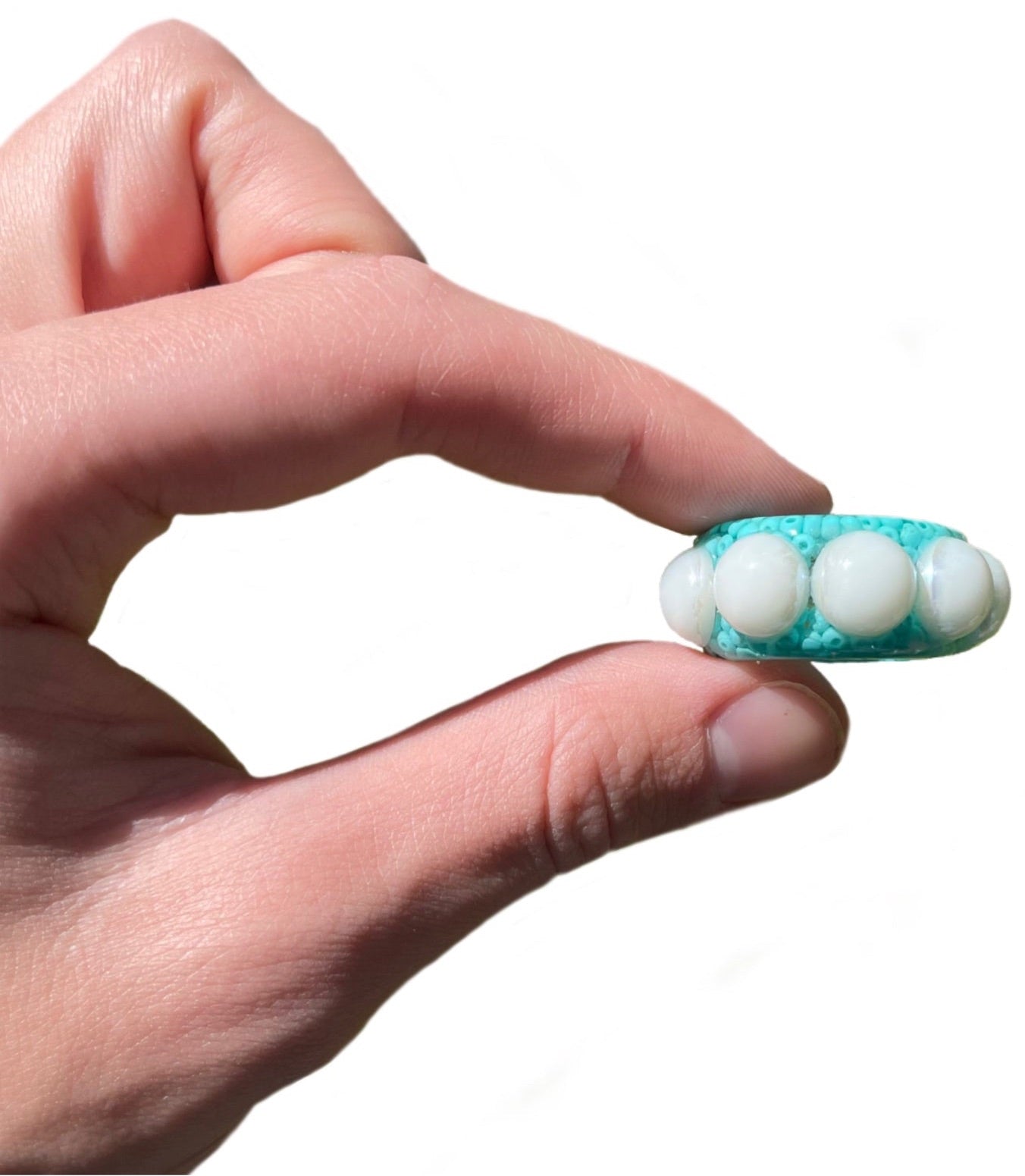 Pearl blue ring