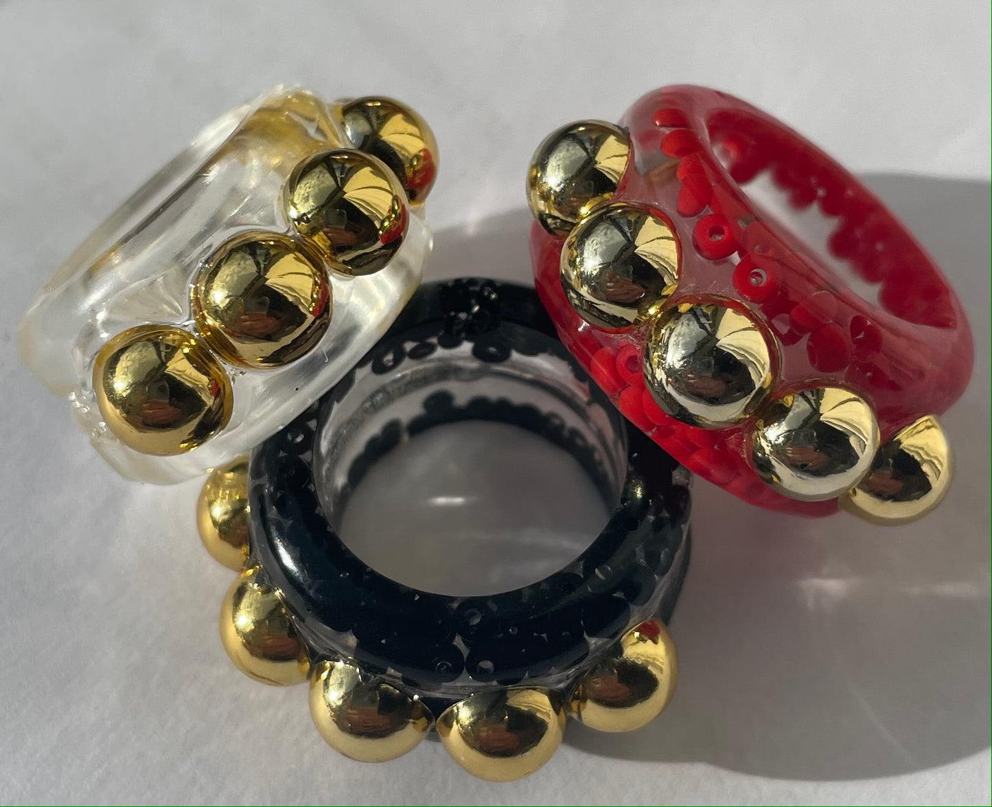 Gold bead trio set