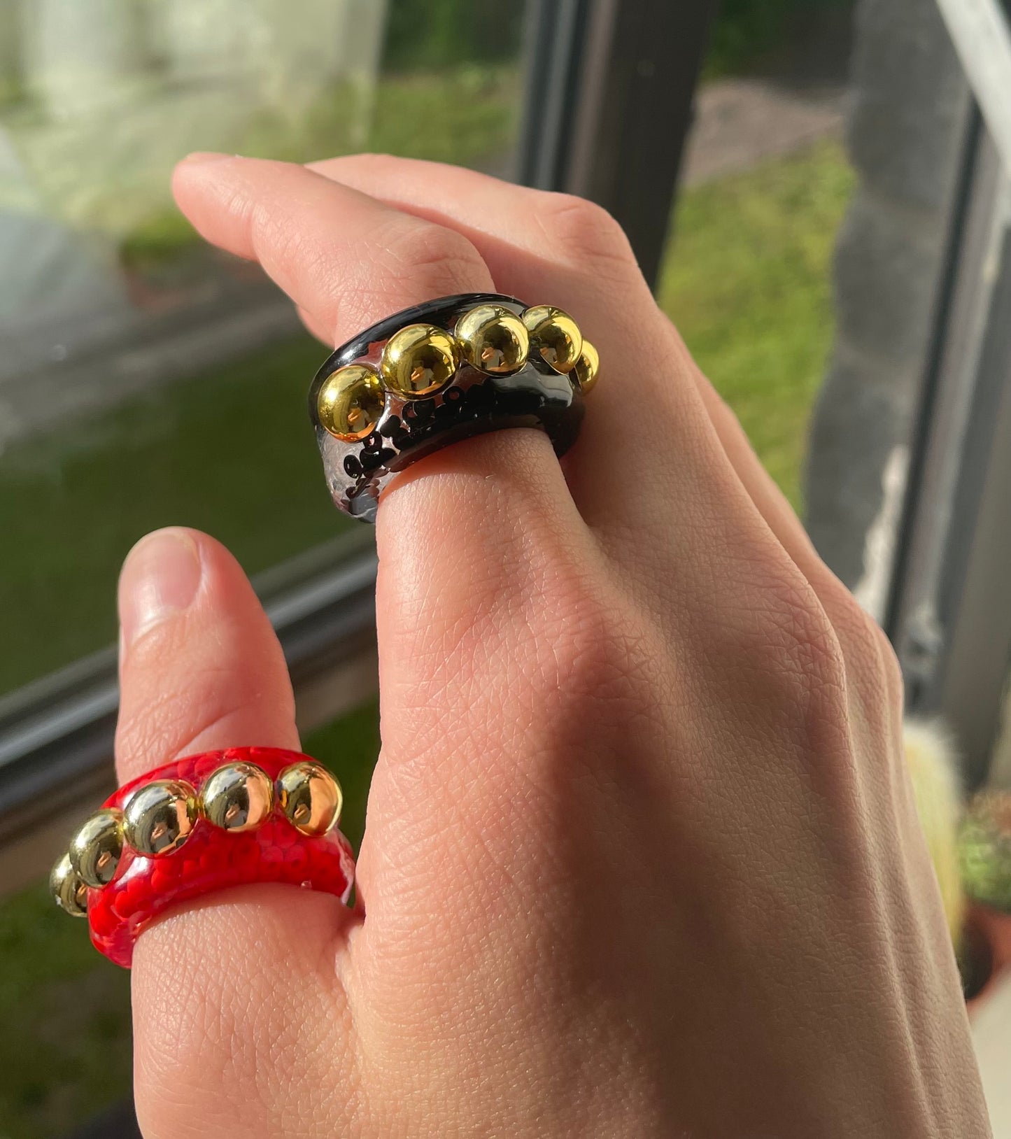 Gold bead trio set
